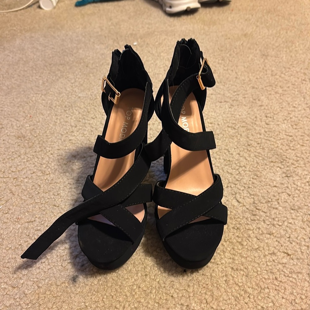 black high heels